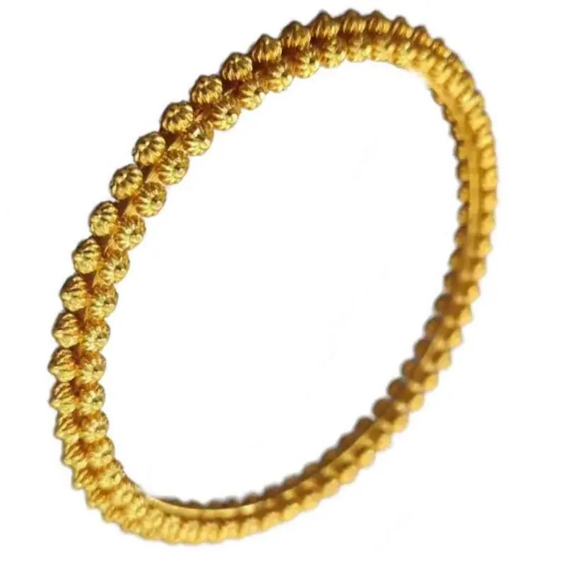 Pulsera de lujo estilo Ins de oro puro 24K 9999 pulsera de mujer Simple y generosa 5