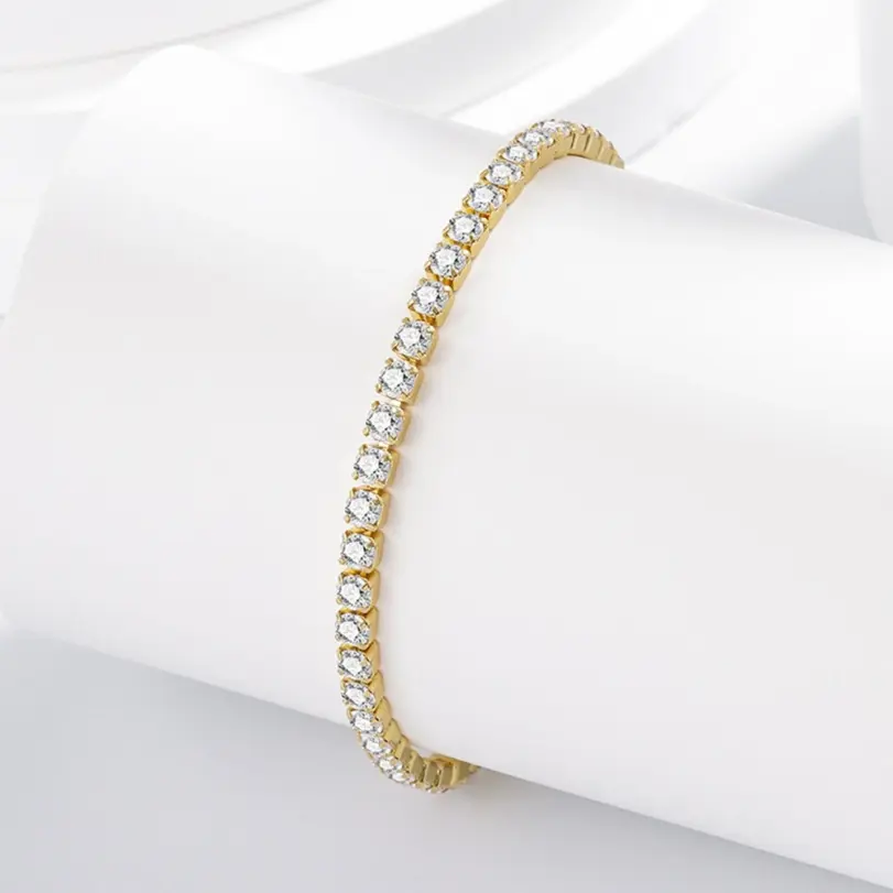 Pulsera de plata de ley 925 con circonita elegante para mujer, cadena de cristal de tenis, moda Noble, compromiso, boda, Glam 6