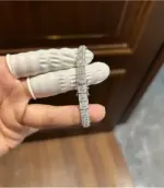 Pulsera de Moissanita Completa de Moda para Mujer y Hombre, Chapado en Plata de Ley 925, Color D, VVS1, Unisex, Pulsera de Moissanita de Lujo 4
