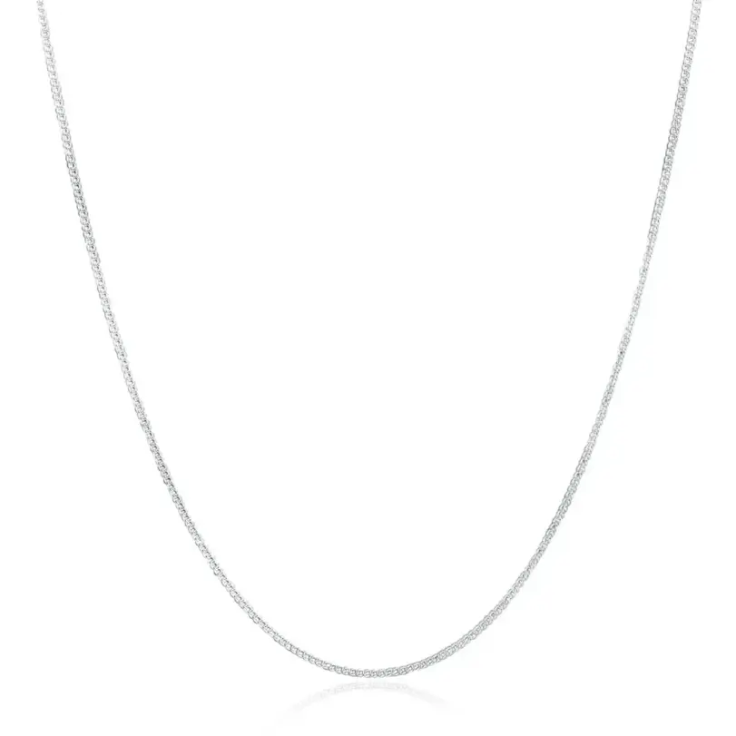 Collar de cadena lateral de Plata de Ley 925 de 40-75CM de largo y 2mm de ancho para mujer y hombre, joyería con dijes de boda a la moda 5