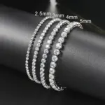 Pulsera de tenis de cristal de lujo, pulsera de Hip Hop para hombre, cadena de pareja de circonia Punk a la moda en la mano, joyería de calle 4