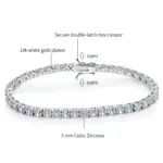 Pulseras de tenis TKJ Pulseira 925 Cluster de plata esterlina 3mm CZ Zircon para mujer joyería chica regalo para amiga Pulseras pulsera 5