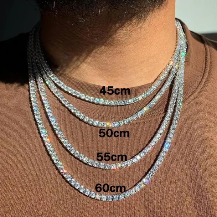 Joyería de Hip Hop, 1 fila, cadena de tenis helada, CZ ostentoso, Gargantilla de circonia cúbica con diamantes para hombre, collar para mujer, envío directo 1