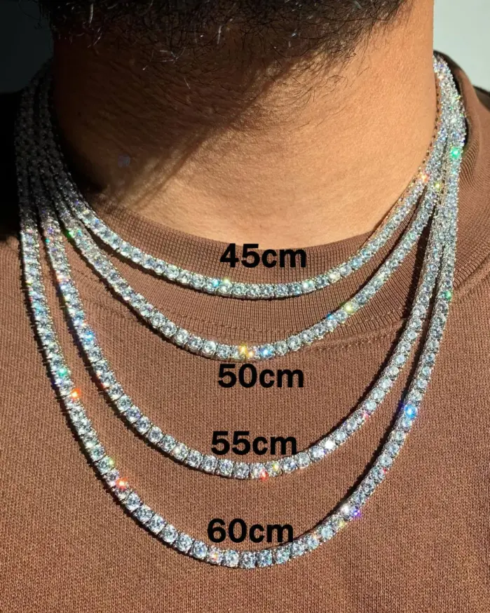 Joyería de Hip Hop, 1 fila, cadena de tenis helada, CZ ostentoso, Gargantilla de circonia cúbica con diamantes para hombre, collar para mujer, envío directo 1