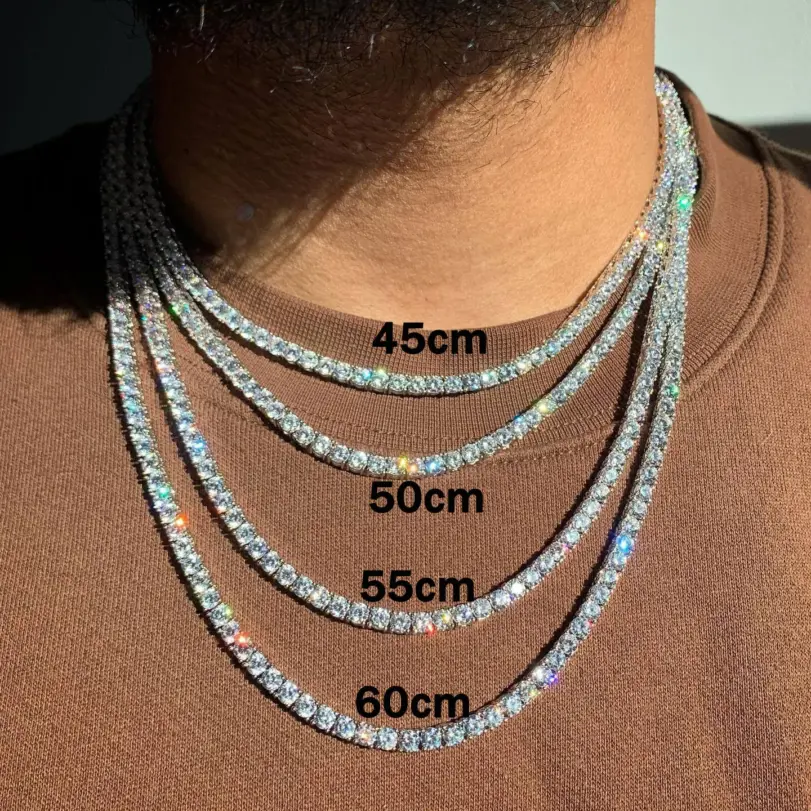 Joyería de Hip Hop, 1 fila, cadena de tenis helada, CZ ostentoso, Gargantilla de circonia cúbica con diamantes para hombre, collar para mujer, envío directo 1