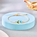 Anillos de flor de tulipán de circón rosa a la moda de lujo para mujer, anillo de dedo con apertura Floral brillante con temperamento, joyería de boda elegante 5