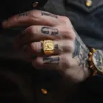 Anillo de sello de águila calva para hombres, anillos de pájaro chapados en oro con sello de pájaro, joyería de banda de halcón de acero inoxidable 1