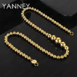 🟡 Collar "Golden Sphere" – Plata .925 y Oro 18K (Cuentas Redondas) 1