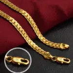 Plata de Ley 925, oro de 18 quilates, pulseras de cadena de 6MM, collar para mujeres y hombres, conjuntos de joyería para fiesta y boda, regalos 5