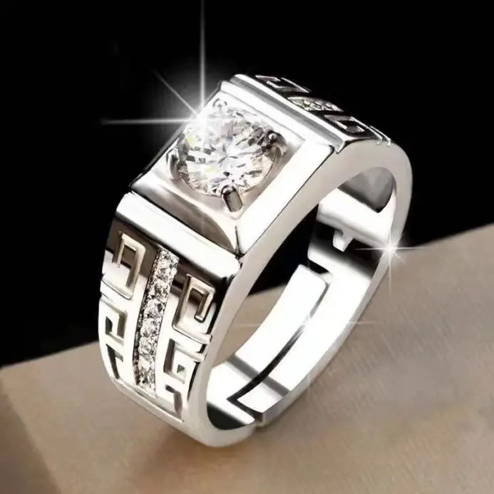 2 unids/set de anillos de pareja a juego con corazón de circón, anillo ajustable de boda de amor sin fin para siempre para mujeres y hombres, dije para el Día de San Valentín 2