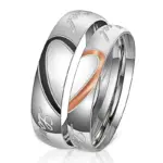 Anillos de promesa a juego para parejas Te amo para siempre, conjuntos de alianzas de boda, anillos de medio corazón para él y sus, ajuste cómodo de acero inoxidable 1