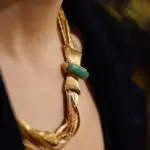 Europa Vintage latón chapado en oro tejido cadena piedra Natural collar de lujo pulsera conjunto mujer joyería de calidad superior 1