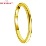 Anillos de carburo de tungsteno para boda, Color dorado clásico, 2mm, 3mm, 4mm y 5mm, joyería de regalo, banda pulida con cúpula 4