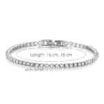 Pulseras de tenis de cadena de circonia de 4mm de Color dorado/plateado de acero inoxidable para mujer, Pulsera de 16/18 cm, regalos de joyería de lujo 6