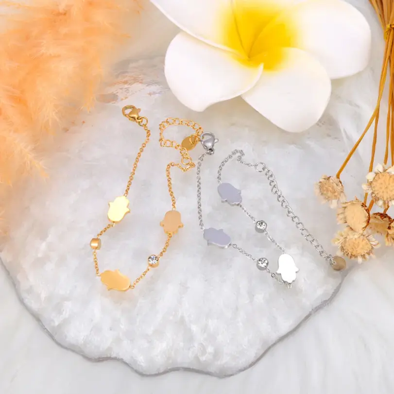 ✋ Pulsera "Protección Hamsa" – Acero 316L Impermeable y Oro PVD 5