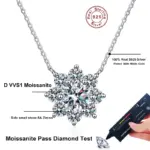 collar de diamantes de moissanita de 1CT para mujer, colgante chapado en plata 925 con cadenas de oro blanco, joyería fina para fiesta nupcial, regalo 6