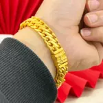 Pulsera de lujo para hombre de oro puro 24K 9999, diseño antiguo con látigo de león y tres látigos de caballo, pulsera cubana estilo jefe. 6