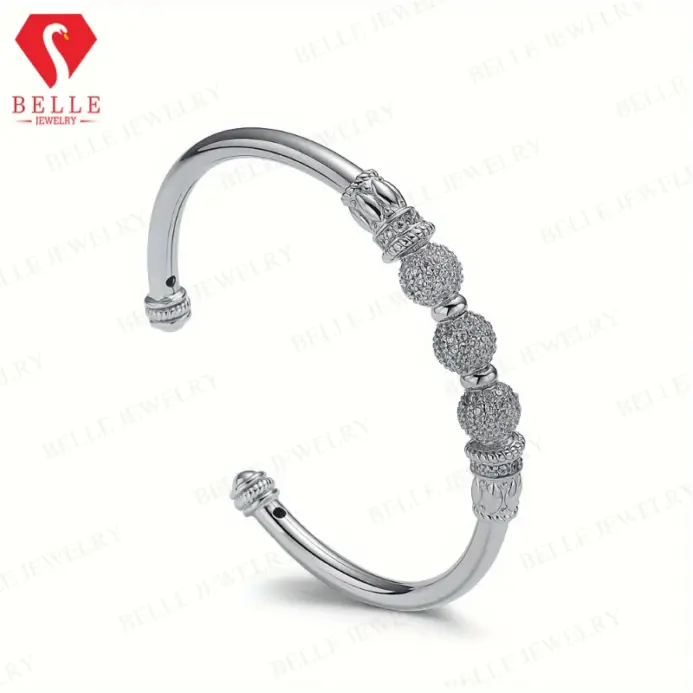 Pulsera de moissanita que se puede abrir de plata de ley 925, joyería exquisita para mujer, regalo ideal para bodas y aniversarios 1