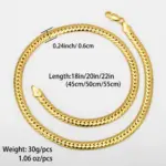 Sunny Jewelry-collar de cobre a la moda, cadenas de serpiente chapadas en oro, alta calidad para mujer, hombre, Italia 750, regalo de uso diario 5