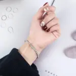 Pulsera de moissanita chapada en platino y plata S925 de alta calidad, joyería de boda con personalidad brillante, pulsera con dijes de regalo para mujer 5