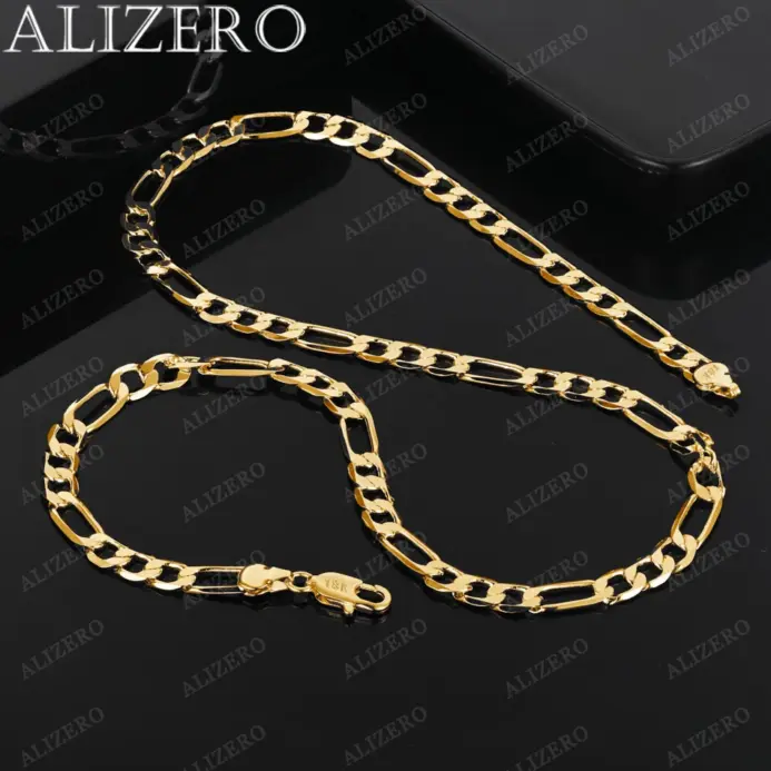 🇮 Collar "Figaro Prestige 6mm" – Oro 18K Luxury por ALIZERO 1