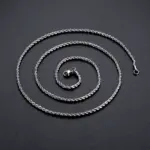 1 pieza de Plata de Ley 925 ancho 2mm/3mm/4mm cuerda cadena collar/pulsera para hombres mujeres hombre collar de cadena de moda 4