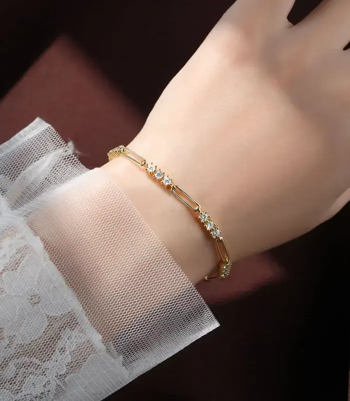 pulsera de moissanita de Color D para mujeres y niñas, pulseras de plata de ley S925, cadena, joyería de boda, regalos con certificado 2