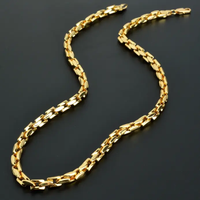 collar de cadena de eslabones de hip hop para mujer y hombre, gargantilla de Color dorado, ropa diaria clásica de moda, regalo de fiesta de boda 2