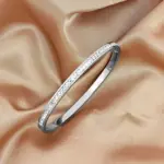 Pulsera de circón para mujer, accesorio de joyería de acero inoxidable a la moda, conjunto de pulsera de lujo 6