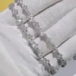 pulsera de tenis de plata 925 VVS Moissanite para hombres y mujeres, cadena de tenis de plata de ley VVS helada con hebilla de resorte 3