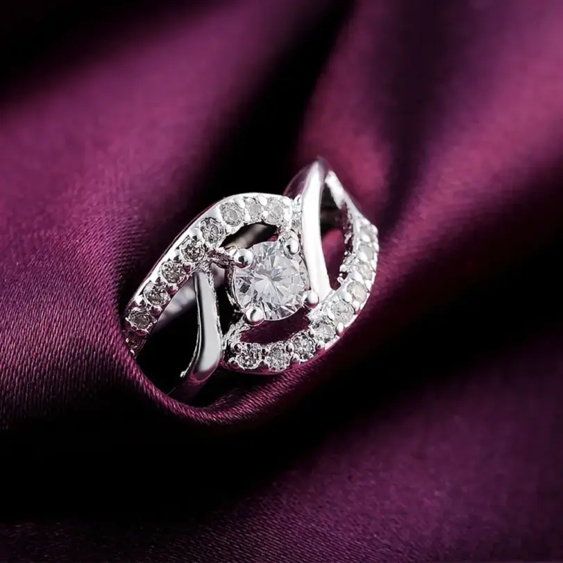 anillos de diamantes de circón brillante de Plata de Ley 925 para mujer, regalos de fiesta de boda, joyería fina, anillos de compromiso 2