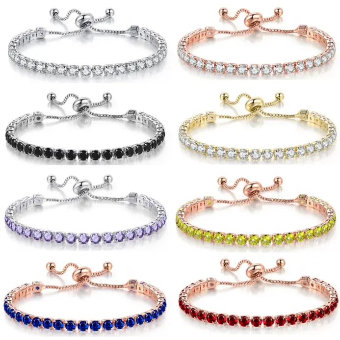 ✨ Pulsera Tennis "Gema Natal" – Ajustable y Personalizada con Circonia 1