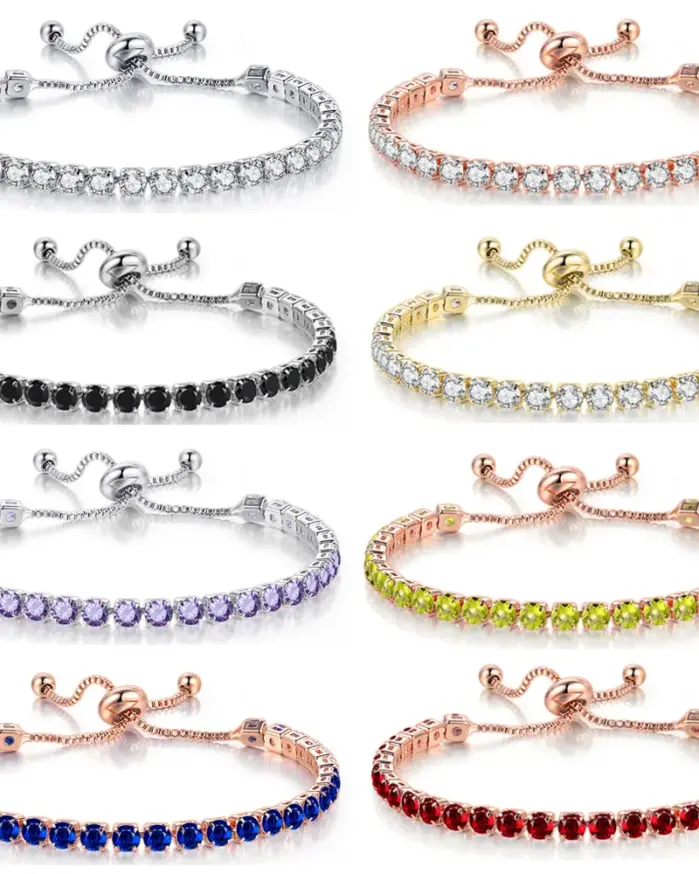 ✨ Pulsera Tennis "Gema Natal" – Ajustable y Personalizada con Circonia 1