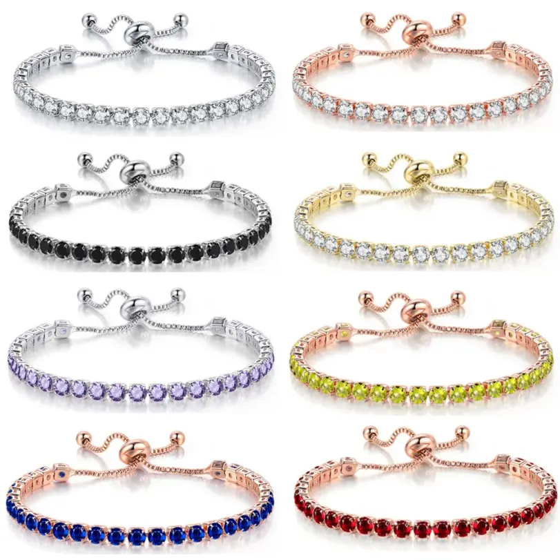 ✨ Pulsera Tennis "Gema Natal" – Ajustable y Personalizada con Circonia 1