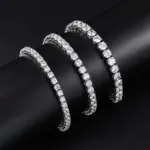 pulsera de tenis con diamantes de moissanita para hombre y mujer, 3mm, 4mm, 5mm, 6,5mm, certificado, joyería fina de lujo de Plata de Ley 925 3
