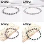 Joyería de plata de ley 925, pulsera de tenis de 16cm-21cm, circonita de colores de 4mm, regalo de aniversario, pulsera de plata de ley para mujer 1
