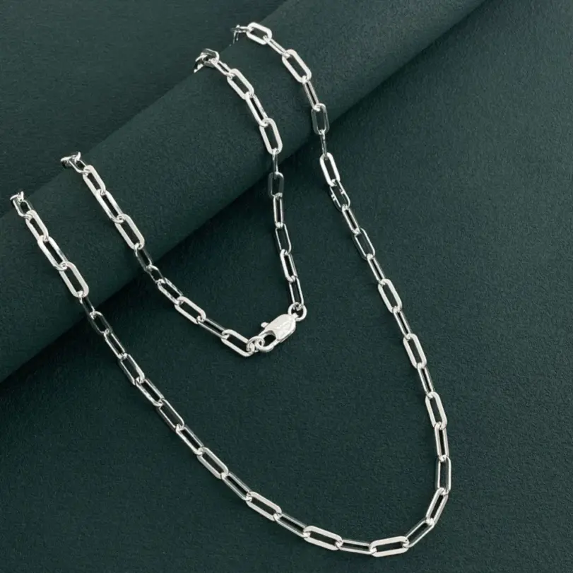 📎 Collar "Andara Pure Gold" – Plata .925 y Oro 14K Estilo Paperclip 4
