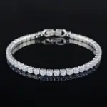 Pulsera redonda de lujo para mujer, brazalete de color plateado, regalo de aniversario, joyería, venta al por mayor, S5650, novedad de 2024 1