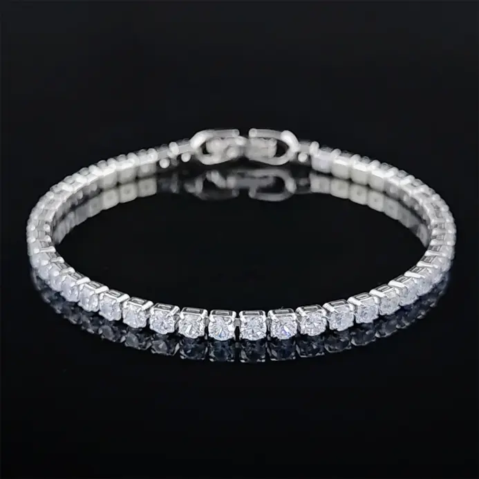 Pulsera redonda de lujo para mujer, brazalete de color plateado, regalo de aniversario, joyería, venta al por mayor, S5650, novedad de 2024 1