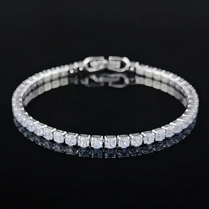 Pulsera redonda de lujo para mujer, brazalete de color plateado, regalo de aniversario, joyería, venta al por mayor, S5650, novedad de 2024 1 Pulsera redonda de lujo para mujer, brazalete de color plateado, regalo de aniversario, joyería, venta al por mayor, S5650, novedad de 2024 1