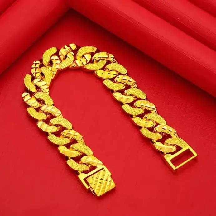 Pulsera de oro AU750 para hombre y mujer, pulsera de jefe de 18k, cadena dominante, alta calidad, envío gratis con certificado 2