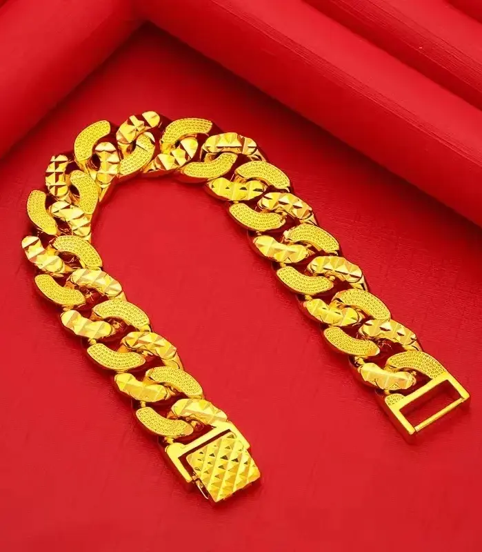 Pulsera de oro AU750 para hombre y mujer, pulsera de jefe de 18k, cadena dominante, alta calidad, envío gratis con certificado 2