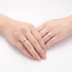 2 Anillos de Plata de Ley 925 con Circonita para Pareja, para Mujer y Hombre, Exquisitos, para Estudiantes, Novias, Accesorios de Joyería de Plata para Boda 3