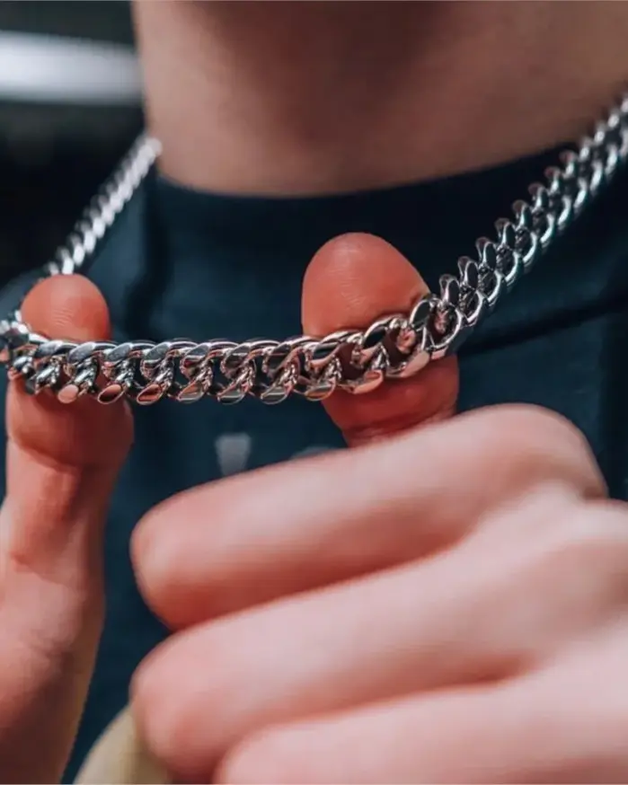 Collar de cadenas de acero inoxidable con eslabones cubanos de hip hop para hombre, gargantilla básica Simple de rapero, accesorios de joyería de moda, ancho 5/7/9MM 1