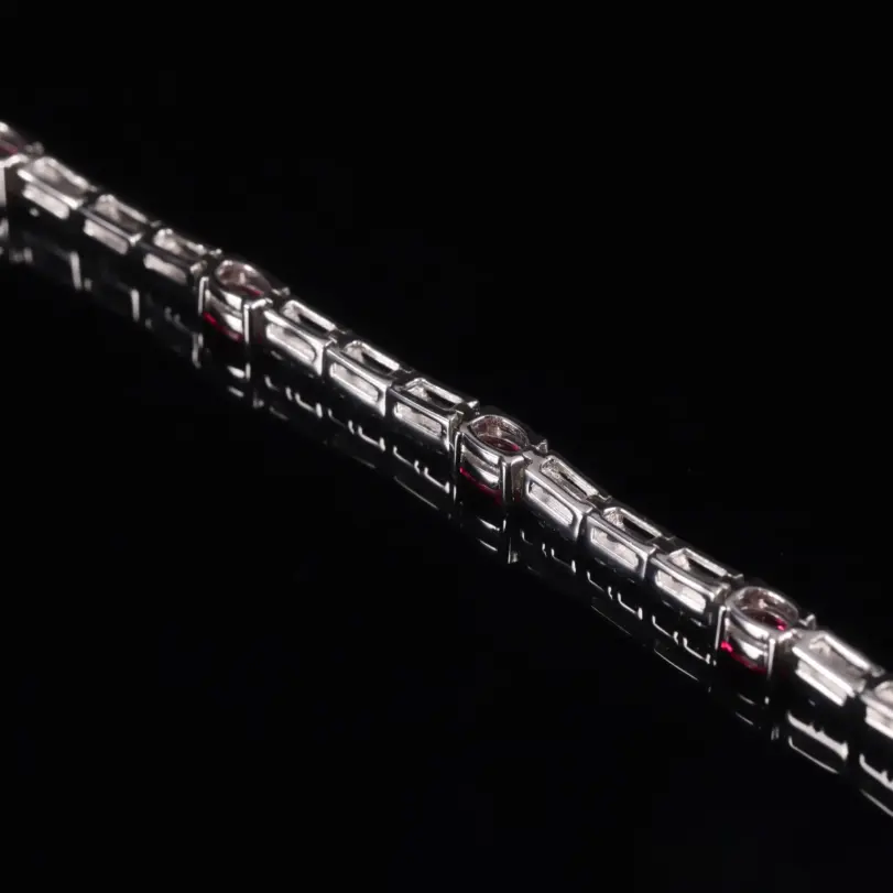 pulsera de tenis de rubí cultivada en laboratorio de BALLET para mujer, brazalete de piedra natal de Plata de Ley 925, pulsera de lujo para fiesta, regalo 5