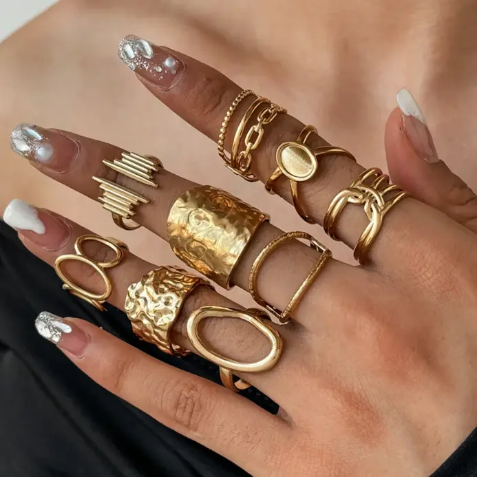 2025 anillos de acero inoxidable minimalista geométrico entrelazado anillo abierto ajustable anillo atmosférico de moda para mujer joyería nueva 1