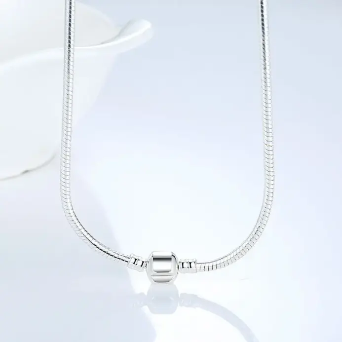 2026 gran oferta de moda collar de cadena de serpiente de plata de 45CM colgante Ajuste Original cuentas abalorios DIY joyería regalo 2