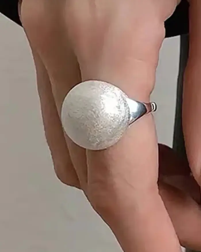 Anillos de plata de ley 925 para mujer, hecha a mano Bola brillante, Simple, anillo de dedo abierto, banda de moda, bisutería femenina, regalo 1
