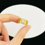 Golden Shop Anillo para hombre del mismo estilo con extremo cerrado, conjunto de diamantes, regalo de cumpleaños para fiesta, oro real 9999 de 24 quilates 4