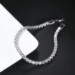 Pulsera de tenis de cristal de lujo, pulsera de Hip Hop para hombre, cadena de pareja de circonia Punk a la moda en la mano, joyería de calle 5